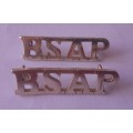 Pair Rhodesia BSAP (British South African Police) Shoulder Titles. Lugs intact.