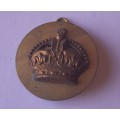 WW2 British Army Officers Rank Crown Badge With Backplate.  Lugs Intact.