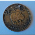 Vintage Paul Kruger Gold Reef City 1 Penny Token (holed).