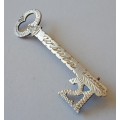 Vintage Solid Silver 21st Key Brooch. `Ursula`.