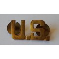 WW2 US Army Officer`s Brass `U.S` Title.