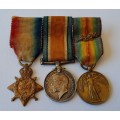 WW1 Miniature Medal Group with MiD Oak Leaf Clasp. Pin Intact.