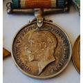 WW1 Miniature Medal Group with MiD Oak Leaf Clasp. Pin Intact.