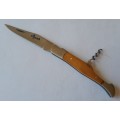 Vintage Laguiole Folding Knife With Corkscrew.