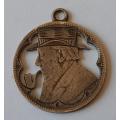 Boer War `Paul Kruger` ZAR 1896 Silver Shilling P.O.W. / Trench Art Pendant.