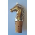 A Vintage Silver-Plated Horse Head Wine / Decanter Stopper.