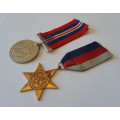 WW2 Medal Group to `17778 L.F. Harper`. 1939-1945 War Medal And 1939-1945 Star.