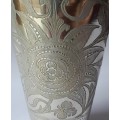 A Vintage Highly Decorative Silver Plate Beaker / Vase.  17.5 cm.