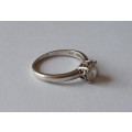 Solid Sterling Silver Designer Solitaire Ring By `Chete`.