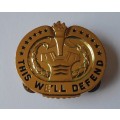 U.S. Army Drill Sergeant Badge. `THIS WE`LL DEFEND`. Pins Intact.