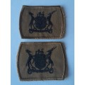 Pair SADF Warrant Officer Class 2 Rank Badges.