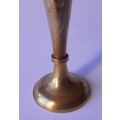 Vintage Brass Slim Posy Vase. 18 cm.