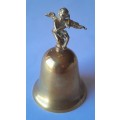 Vintage Brass Bell With Cherub Handle. 9.5 cm.