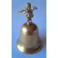Vintage Brass Bell With Cherub Handle. 9.5 cm.