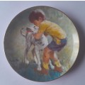 Vintage Plate By Viletta. `Best Friends` By Artist `Thornton Utz`. Signed And Dated. 22 cm.