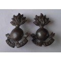 Pair SA Army Engineer Corps Badges. Dark Bronze. Lugs Intact.