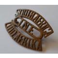 WW1 South Africa / Zuid Afrika Infantry Division Brass Title. Lugs Intact.
