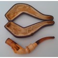 Superb Antique Meerschaum Pipe. Skillfully Hand Carved With Original Fitted Case.  See Description.