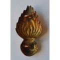 Early Flaming Grenade Brass Badge.  Lugs Intact.