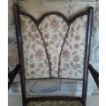 Antique Victorian Mahogany Folding Chair With Beaded Upholstery (Collection Only).