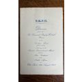 1949 Transvaal Rugby Football Union Dinner Menu Card - Inscribed, details below
