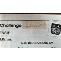 1989 SA Barbarians vs Patensie Programme with Original Signatures, details below