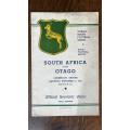 1937 South Africa vs Otago Programme, details below