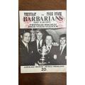 1973 Free State vs SA Barbarians Signed Programme, details below