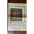 1989 SA Rugbyraad 100 Jaar Oud Koerant Bydra, Geteken, besondehede onder