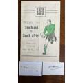 Sought After Programme - 1937 Southland vs South Africa Programme, Signatures, details below