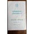 1960 Cambridge University vs South Africa Programme, details below