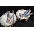 Vintage Chinese Rice bowl set with spoons