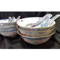 Vintage Chinese Rice bowl set with spoons