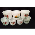 Vintage milk glass egg cups - 7 in total