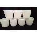 Vintage milk glass egg cups - 7 in total