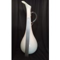 Magnificent vintage tall pure White (Empoli?) glass jug/vase