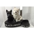 Vintage Black and White Scotch Whisky Dog Figure