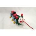 Cutest Vintage caterpillar pull toy