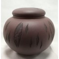 Small vintage Purple clay Chinese Tea caddy