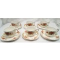 Six Alfred Meakin `Avalon` demitasse cups and saucers
