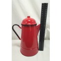 Vintage red enamel Coffee Pot - Made in Poland