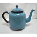 Vintage enamel kettle for display only