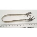 Vintage EPNS birdclaw Ice tong