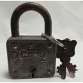 A vintage Master no 66 padlock with 2 keys