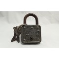A vintage Master no 66 padlock with 2 keys