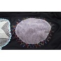 Two Vintage doilies with glass beads