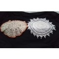 Two Vintage doilies with glass beads