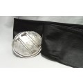 Vintage wide leather belt with separate buckle - Black round buckle