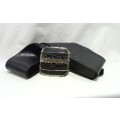 Vintage wide leather belt with separate buckle - Black square buckle