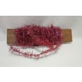 Very fine Vintage Christmas tinsel - pink/red 5,2m